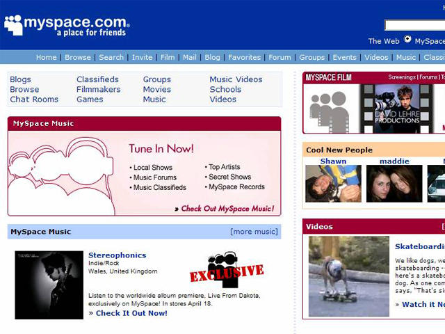 myspace soc media marketing history