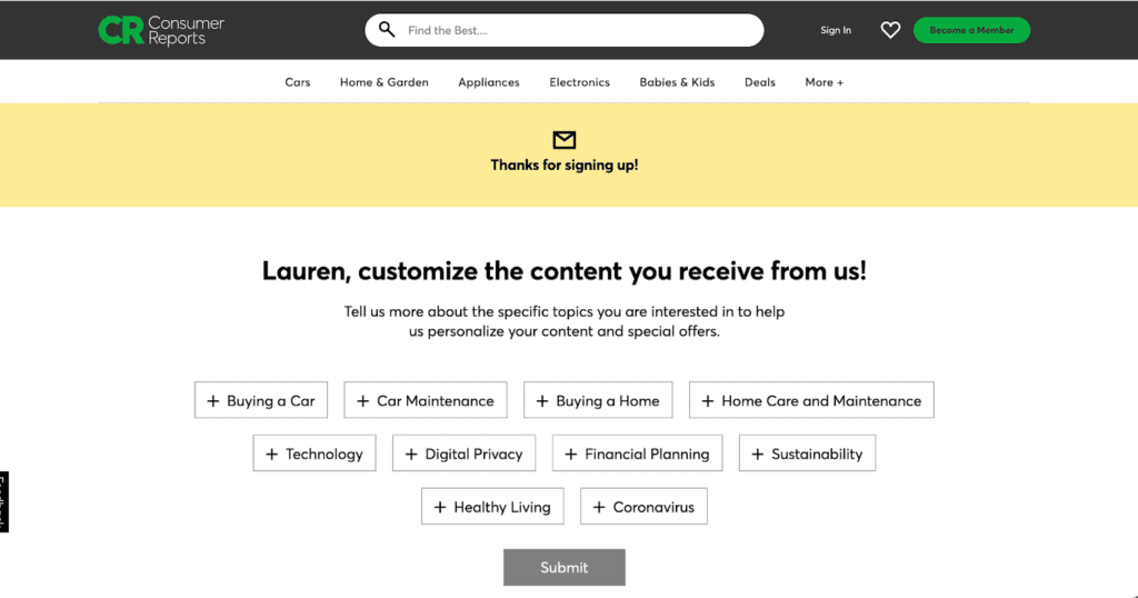 thank you landing pages
